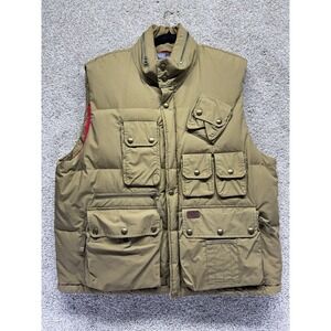 Polo Ralph Lauren Large VTG Puffer Jacket Hooded Cargo GiletVest Down Rare Mens